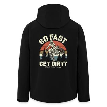 Fahre schnell werde dreckig - Motocross Spruch - Recycelte Männer Softshell-Jacke von Stanley/Stella - Schwarz - Hinten - AI Model Male 185 light (185cm)