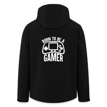 Gamer - Born to Game - Recycelte Männer Softshell-Jacke von Stanley/Stella - Schwarz - Hinten - AI Model Male 185 light (185cm)
