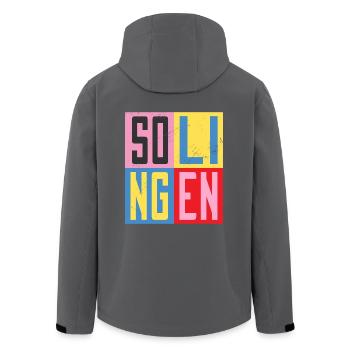 Solingen Städte Design - Recycelte Männer Softshell-Jacke von Stanley/Stella - Anthrazit - Hinten - AI Model Male 185 light (185cm)