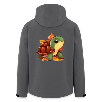 Herbstliche Schildkröte: Spaziergang durch - Recycelte Männer Softshell-Jacke von Stanley/Stella - Schwarz - Hinten - AI Model Male 185 light (185cm)