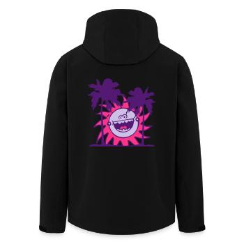 Funny Sun Laughs Happy Fun Face Palm Trees - Men’s Recycled Softshell Jacket by Stanley/Stella - black - Back - AI Model Male 185 light (185cm)