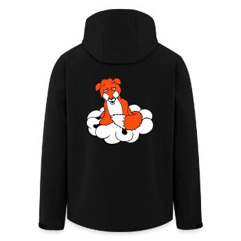 Fuchs auf Wolke Müde Verwirrt Benommen Verrückt - Recycelte Männer Softshell-Jacke von Stanley/Stella - Schwarz - Hinten - AI Model Male 185 light (185cm)