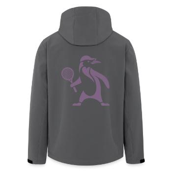 Pinguin Tennis Tennisspieler Silhouette minimalist - Recycelte Männer Softshell-Jacke von Stanley/Stella - Schwarz - Hinten - AI Model Male 185 light (185cm)