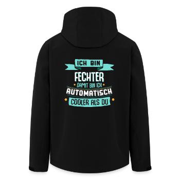 Ich bin Fechter, damit bin ich cooler als du. - Recycelte Männer Softshell-Jacke von Stanley/Stella - Schwarz - Hinten - AI Model Male 185 light (185cm)