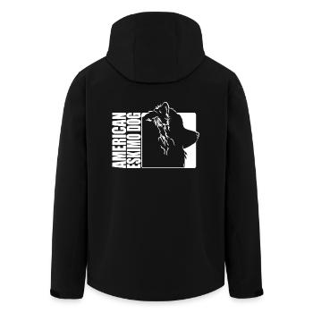 American Eskimo Dog Profile Dogs Wilsigns - Men’s Recycled Softshell Jacket by Stanley/Stella - black - Back - AI Model Male 185 light (185cm)