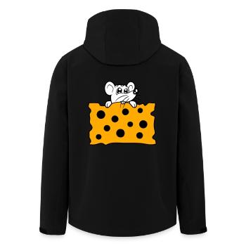 La souris mange d’énormes trous faim de fromage manger délicieux - Veste softshell homme en polyester recyclé Stanley/Stella - noir - Dos - AI Model Male 185 light (185cm)