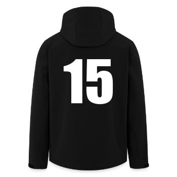 15 - Recycelte Männer Softshell-Jacke von Stanley/Stella - Schwarz - Hinten - AI Model Male 185 light (185cm)