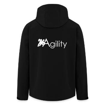 Agility - Men’s Recycled Softshell Jacket by Stanley/Stella - black - Back - AI Model Male 185 light (185cm)