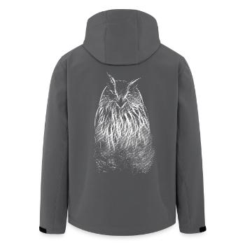 Le sourire de M. Owl. Hibou, hibou - Veste softshell homme en polyester recyclé Stanley/Stella - charbon - Dos - AI Model Male 185 light (185cm)