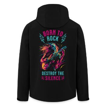 Guitariste Guitare électrique Rock Punk Metal Splash Neon - Veste softshell homme en polyester recyclé Stanley/Stella - noir - Dos - AI Model Male 185 light (185cm)