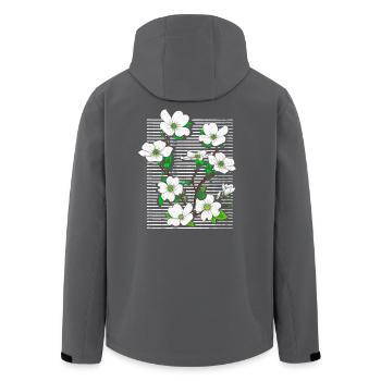 Flowers - Flora - Fleur - Spring - Summer - Men’s Recycled Softshell Jacket by Stanley/Stella - anthracite - Back - AI Model Male 185 light (185cm)
