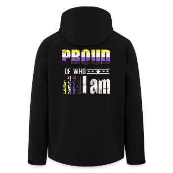 Proud of who I am non-binary LGBT - Men’s Recycled Softshell Jacket by Stanley/Stella - black - Back - AI Model Male 185 light (185cm)