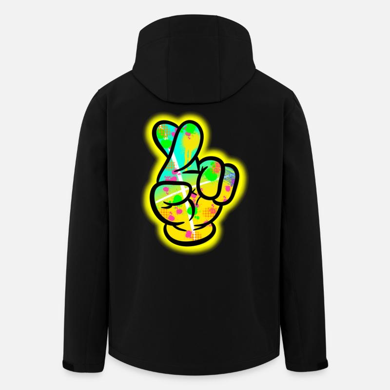 Graffiti Hand – Crossed Fingers Zeichen. - Recycelte Männer Softshell-Jacke von Stanley/Stella - Schwarz