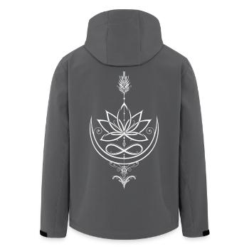 Lotus Lotusblume Yoga Pfeil - Recycelte Männer Softshell-Jacke von Stanley/Stella - Schwarz - Hinten - AI Model Male 185 light (185cm)