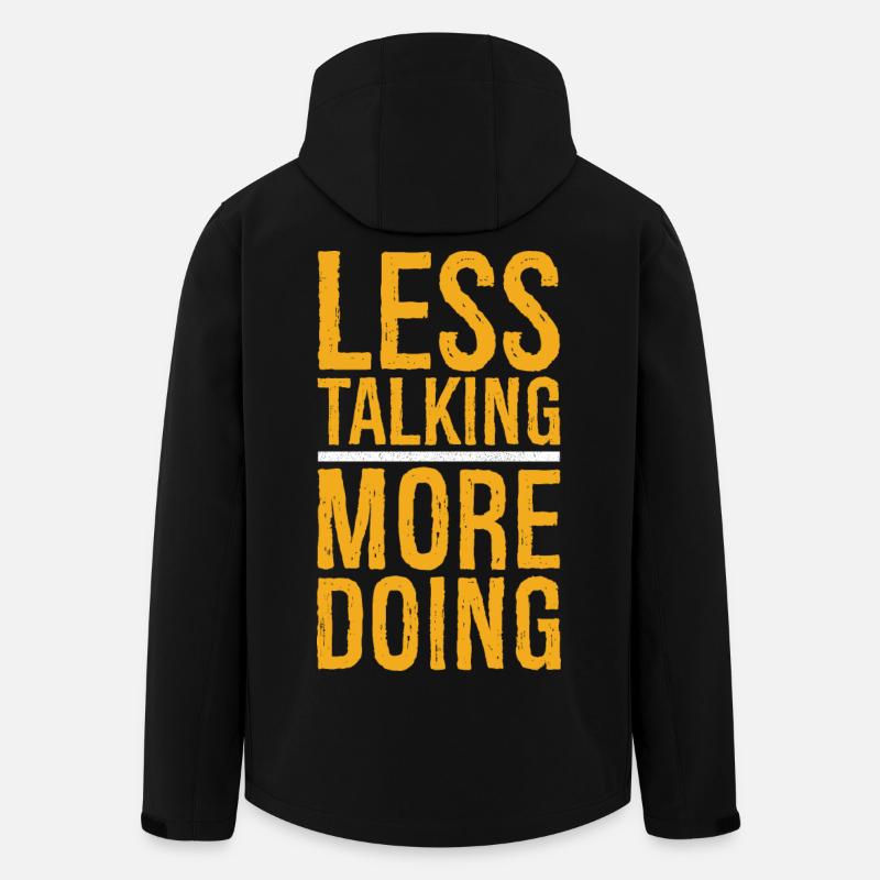 less talking more doing funny - Men’s Recycled Softshell Jacket by Stanley/Stella - black