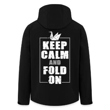 Origami Keep Calm And Fold On - Men’s Recycled Softshell Jacket by Stanley/Stella - black - Back - AI Model Male 185 light (185cm)