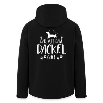 DER MIT DACKEL GEHT Wilsigns Hundespruch Hunde - Recycelte Männer Softshell-Jacke von Stanley/Stella - Schwarz - Hinten - AI Model Male 185 light (185cm)
