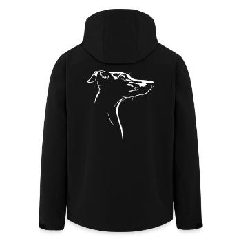 Italian Greyhound Silhouette Dogs Wilsigns - Men’s Recycled Softshell Jacket by Stanley/Stella - black - Back - AI Model Male 185 light (185cm)