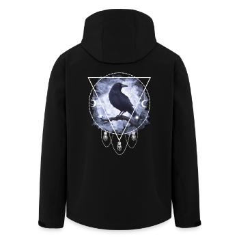 Rabe Krähe Gothic - Recycelte Männer Softshell-Jacke von Stanley/Stella - Schwarz - Hinten - AI Model Male 185 light (185cm)