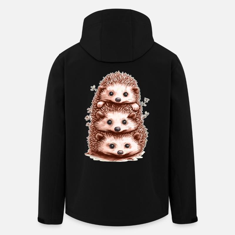 Lustige Igel - Recycelte Männer Softshell-Jacke von Stanley/Stella - Schwarz