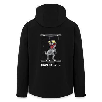 Papasaurus Rex - Fête des pères Herrentag Mannertag Papa - Veste softshell homme en polyester recyclé Stanley/Stella - noir - Dos - AI Model Male 185 light (185cm)