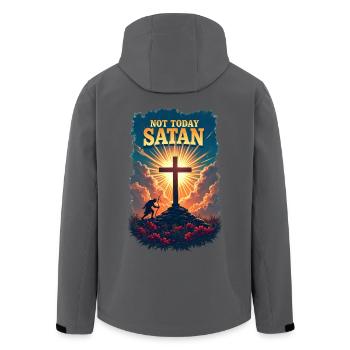 Not Today Satan - Men’s Recycled Softshell Jacket by Stanley/Stella - black - Back - AI Model Male 185 light (185cm)