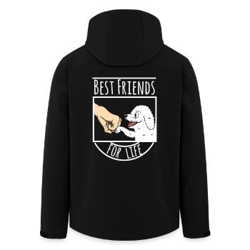 Bichon Frise Best Friends For Life - Men’s Recycled Softshell Jacket by Stanley/Stella - black - Back - AI Model Male 185 light (185cm)