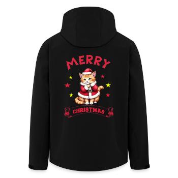 Joyeux Noël Catmas Chaton Chat Mignon - Veste softshell homme en polyester recyclé Stanley/Stella - noir - Dos - AI Model Male 185 light (185cm)