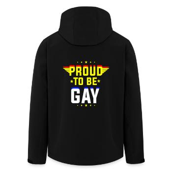 Proud to be gay - Recycelte Männer Softshell-Jacke von Stanley/Stella - Schwarz - Hinten - AI Model Male 185 light (185cm)