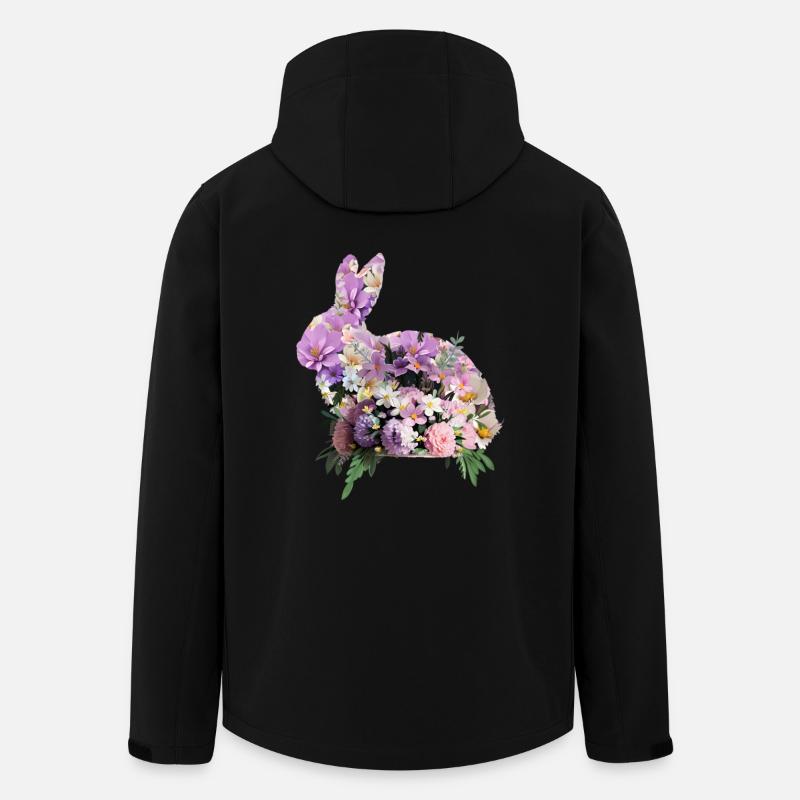 Flowers Easter Bunny - Men’s Recycled Softshell Jacket by Stanley/Stella - black