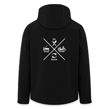 Eating Sleeping Moped Driving Mopped Tshirt - Men’s Recycled Softshell Jacket by Stanley/Stella - black - Back - AI Model Male 185 light (185cm)