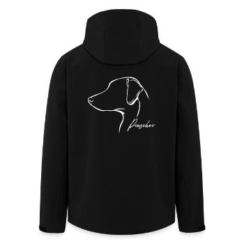 PINSCHER Profile Dogs Dog Wilsigns - Men’s Recycled Softshell Jacket by Stanley/Stella - black - Back - AI Model Male 185 light (185cm)