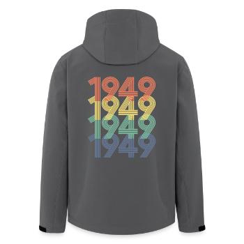1949 75. Geburtstag Männer Frauen 75 Jahre alt Jahrgang - Recycelte Männer Softshell-Jacke von Stanley/Stella - Schwarz - Hinten - AI Model Male 185 light (185cm)