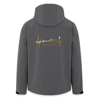 Copenhague Skyline Heartbeat Danemark Amour Hygge - Veste softshell homme en polyester recyclé Stanley/Stella - charbon - Dos - AI Model Male 185 light (185cm)