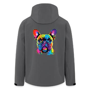 Bouledogue français couleurs colorées Pop Art Great Dane - Veste softshell homme en polyester recyclé Stanley/Stella - noir - Dos - AI Model Male 185 light (185cm)