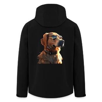 Golden Retriever Dog Dog Mom Dogs Lover - Men’s Recycled Softshell Jacket by Stanley/Stella - black - Back - AI Model Male 185 light (185cm)