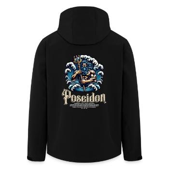Poseidon God of Storms and Seas Mythology - Men’s Recycled Softshell Jacket by Stanley/Stella - black - Back - AI Model Male 185 light (185cm)