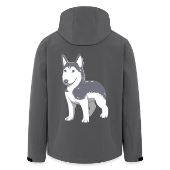 Husky - Recycelte Männer Softshell-Jacke von Stanley/Stella - Schwarz - Hinten - AI Model Male 185 light (185cm)