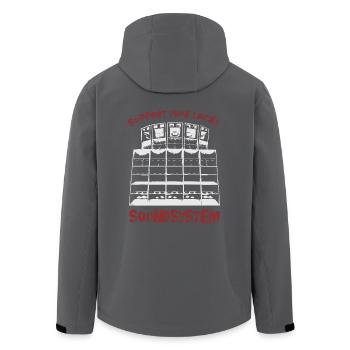 support your local soundsystem - Recycelte Männer Softshell-Jacke von Stanley/Stella - Schwarz - Hinten - AI Model Male 185 light (185cm)