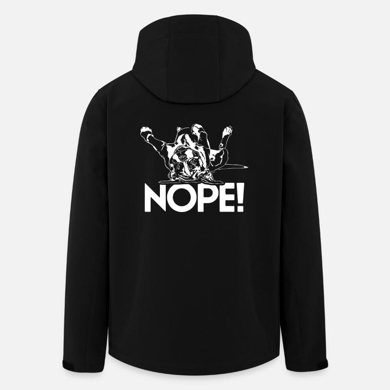 Roliga BOXER Nope hundhundar säger Wilsigns - Softshelljacka herr i återvunnen polyester Discoverer Stanley/Stella - svart