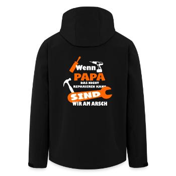 wenn papa das nicht reparieren kann heimwerker - Recycelte Männer Softshell-Jacke von Stanley/Stella - Schwarz - Hinten - AI Model Male 185 light (185cm)