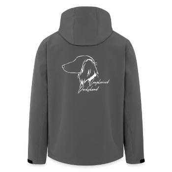 LONGHAIRED DACHSHUND Profile Dogs Dog Wilsigns - Men’s Recycled Softshell Jacket by Stanley/Stella - black - Back - AI Model Male 185 light (185cm)