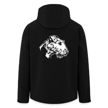 AIREDALE TERRIER Hundeportrait Hund Hunde Wilsigns - Recycelte Männer Softshell-Jacke von Stanley/Stella - Schwarz - Hinten - AI Model Male 185 light (185cm)