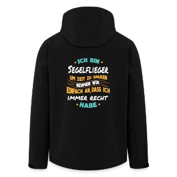 Segelfliegen - Ich bin Segelflieger - Recycelte Männer Softshell-Jacke von Stanley/Stella - Schwarz - Hinten - AI Model Male 185 light (185cm)
