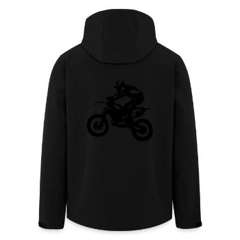 Motocross driver motorbike machine race motorcycle - Men’s Recycled Softshell Jacket by Stanley/Stella - black - Back - AI Model Male 185 light (185cm)