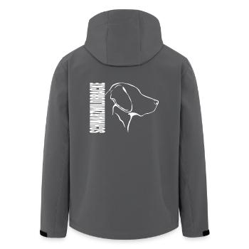 SCHWARZWILDBRACKE Profil Hunde Jagdhund Wilsigns - Recycelte Männer Softshell-Jacke von Stanley/Stella - Schwarz - Hinten - AI Model Male 185 light (185cm)