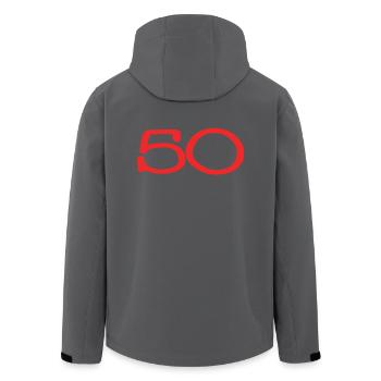 50. 50 YEARS. 50th ANNIVERSARY. 50 YEARS ANNIVERSARY. - Men’s Recycled Softshell Jacket by Stanley/Stella - black - Back - AI Model Male 185 light (185cm)