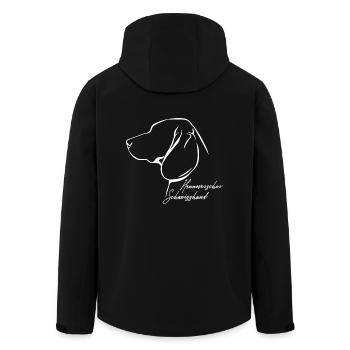 HANNOVERSCHER SCHWEISSHUND Profil Hunde Wilsigns - Recycelte Männer Softshell-Jacke von Stanley/Stella - Schwarz - Hinten - AI Model Male 185 light (185cm)