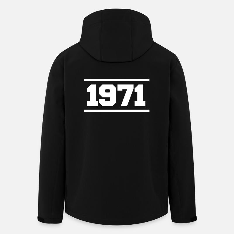 1971 Cadeau rétro 1971 - Veste softshell homme en polyester recyclé Stanley/Stella - noir