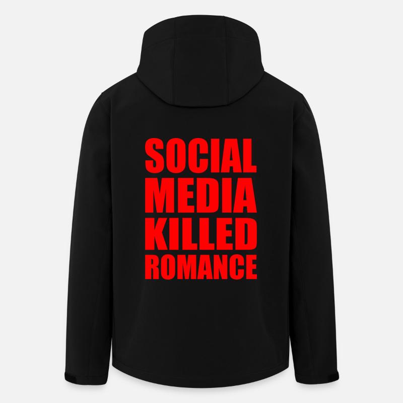 social media killed romance - Veste softshell homme en polyester recyclé Stanley/Stella - noir